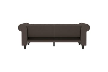 Sovesofa Felix 236x87x83 cm, Mørk brun, Mikrofiber/Tre/Metall - 236x87x83 cm, Mørk brun, Mikrofiber/Tre/Metall - Møbler - Sofaer - Sovesofaer - 3 seters sovesofa