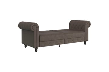 Sovesofa Felix 236x87x83 cm, Mørk brun, Mikrofiber/Tre/Metall - 236x87x83 cm, Mørk brun, Mikrofiber/Tre/Metall - Møbler - Sofaer - Sovesofaer - 3 seters sovesofa