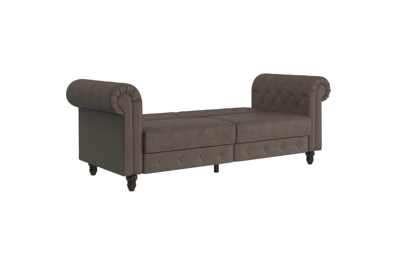 Sovesofa Felix 236x87x83 cm, Mørk brun, Mikrofiber/Tre/Metall - 236x87x83 cm, Mørk brun, Mikrofiber/Tre/Metall - Møbler - Sofaer - Sovesofaer - 3 seters sovesofa