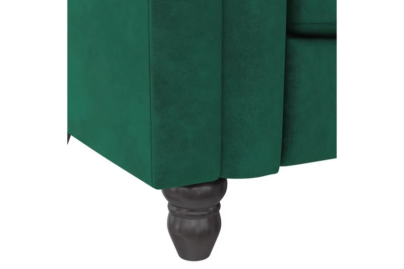 Sovesofa Felix 236x87x83 cm, Mørk grønn, Fløyel - 236x87x83 cm, Mørk grønn, Fløyel - Møbler - Sofaer - Sovesofaer - 3 seters sovesofa