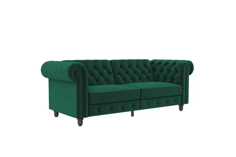 Sovesofa Felix 236x87x83 cm, Mørk grønn, Fløyel, 236x87x83 cm, Mørk grønn, Fløyel
