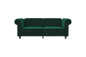 Sovesofa Felix 236x87x83 cm, Mørk grønn, Fløyel - 236x87x83 cm, Mørk grønn, Fløyel - Møbler - Sofaer - Sovesofaer - 3 seters sovesofa