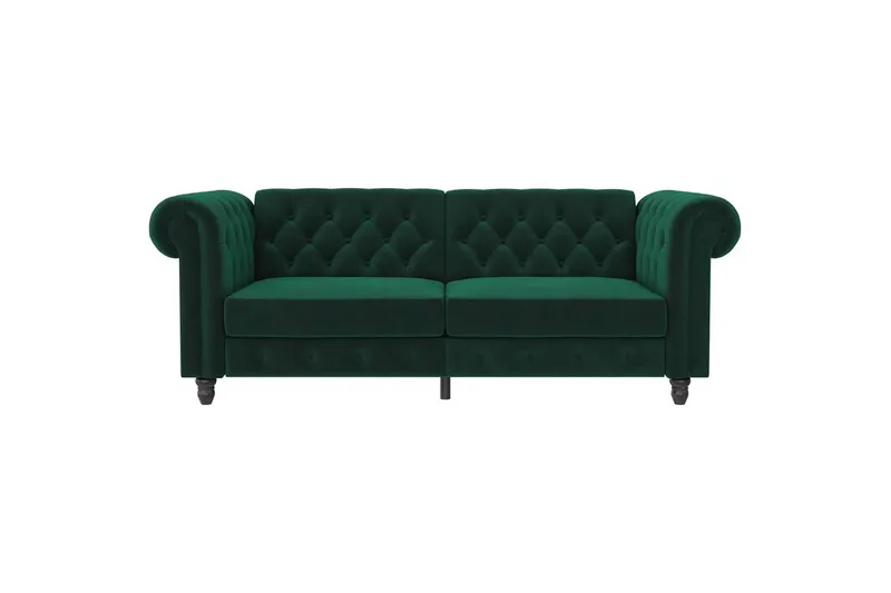 Sovesofa Felix 236x87x83 cm, Mørk grønn, Fløyel - 236x87x83 cm, Mørk grønn, Fløyel - Møbler - Sofaer - Sovesofaer - 3 seters sovesofa