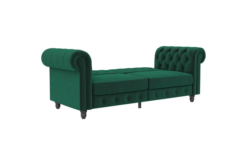 Sovesofa Felix 236x87x83 cm, Mørk grønn, Fløyel - 236x87x83 cm, Mørk grønn, Fløyel - Møbler - Sofaer - Sovesofaer - 3 seters sovesofa
