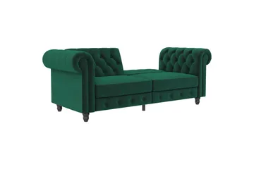Sovesofa Felix 236x87x83 cm, Mørk grønn, Fløyel - 236x87x83 cm, Mørk grønn, Fløyel - Møbler - Sofaer - Sovesofaer - 3 seters sovesofa