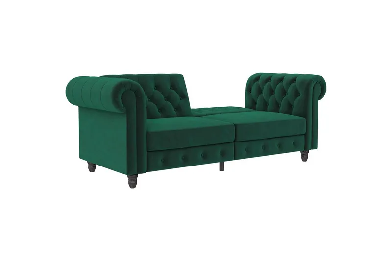 Sovesofa Felix 236x87x83 cm, Mørk grønn, Fløyel - 236x87x83 cm, Mørk grønn, Fløyel - Møbler - Sofaer - Sovesofaer - 3 seters sovesofa