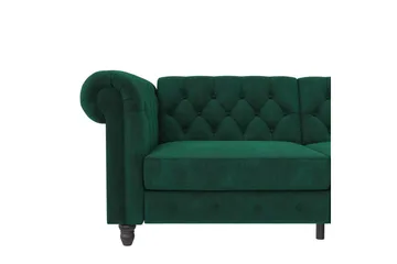 Sovesofa Felix 236x87x83 cm, Mørk grønn, Fløyel - 236x87x83 cm, Mørk grønn, Fløyel - Møbler - Sofaer - Sovesofaer - 3 seters sovesofa