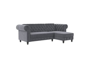 Sovesofa Felix 241x154x83 cm, Antrasitt, Fløyel