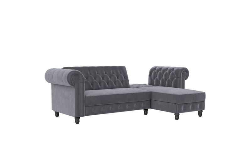 Sovesofa Felix 241x154x83 cm, Antrasitt, Fløyel - 241x154x83 cm, Antrasitt, Fløyel - Møbler - Sofaer - Sovesofaer - Sovesofa divan