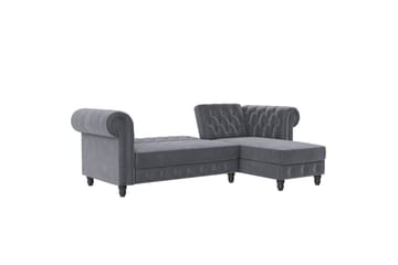 Sovesofa Felix 241x154x83 cm, Antrasitt, Fløyel - 241x154x83 cm, Antrasitt, Fløyel - Møbler - Sofaer - Sovesofaer - Sovesofa divan