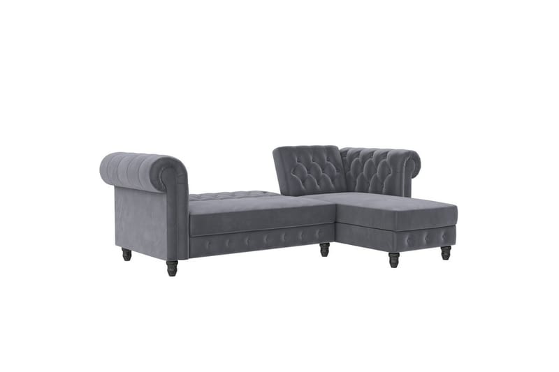 Sovesofa Felix 241x154x83 cm, Antrasitt, Fløyel - 241x154x83 cm, Antrasitt, Fløyel - Møbler - Sofaer - Sovesofaer - Sovesofa divan