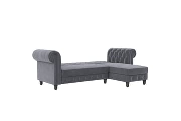 Sovesofa Felix 241x154x83 cm, Antrasitt, Fløyel - 241x154x83 cm, Antrasitt, Fløyel - Møbler - Sofaer - Sovesofaer - Sovesofa divan