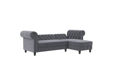 Sovesofa Felix 241x154x83 cm, Antrasitt, Fløyel - 241x154x83 cm, Antrasitt, Fløyel - Møbler - Sofaer - Sovesofaer - Sovesofa divan