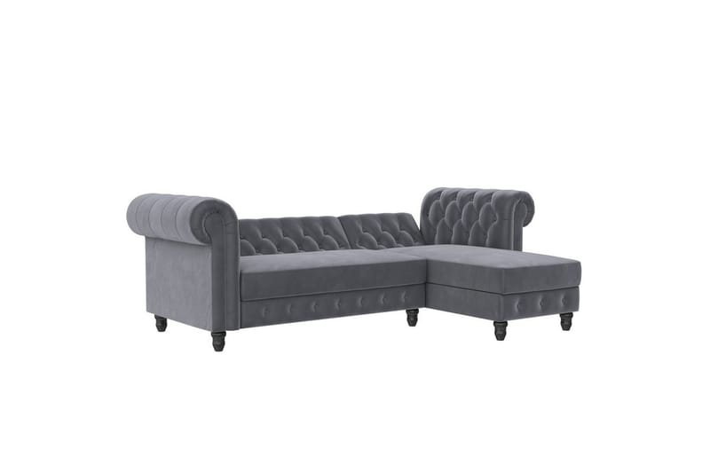 Sovesofa Felix 241x154x83 cm, Antrasitt, Fløyel - 241x154x83 cm, Antrasitt, Fløyel - Møbler - Sofaer - Sovesofaer - Sovesofa divan