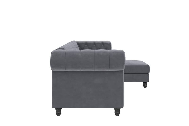 Sovesofa Felix 241x154x83 cm, Antrasitt, Fløyel - 241x154x83 cm, Antrasitt, Fløyel - Møbler - Sofaer - Sovesofaer - Sovesofa divan