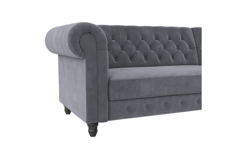 Sovesofa Felix 241x154x83 cm, Antrasitt, Fløyel - 241x154x83 cm, Antrasitt, Fløyel - Møbler - Sofaer - Sovesofaer - Sovesofa divan