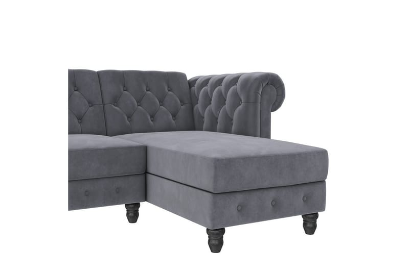 Sovesofa Felix 241x154x83 cm, Antrasitt, Fløyel - 241x154x83 cm, Antrasitt, Fløyel - Møbler - Sofaer - Sovesofaer - Sovesofa divan