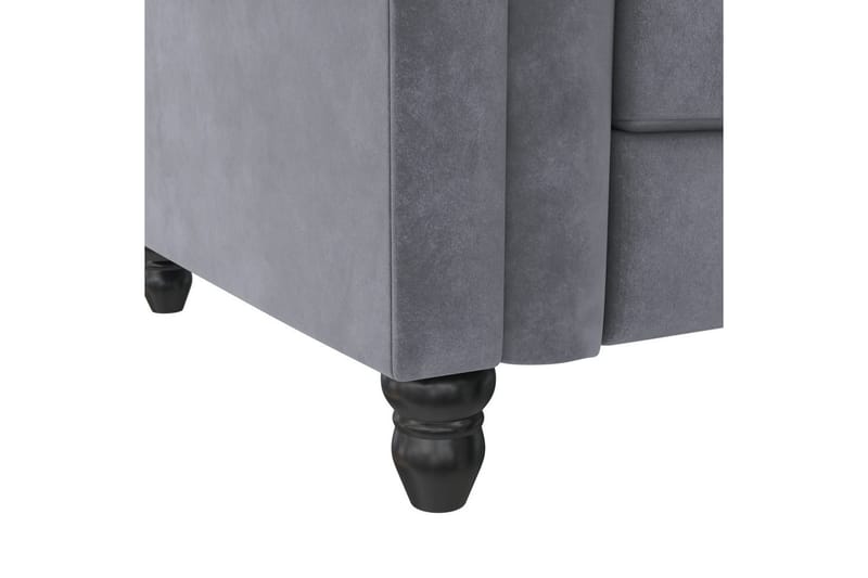 Sovesofa Felix 241x154x83 cm, Antrasitt, Fløyel - 241x154x83 cm, Antrasitt, Fløyel - Møbler - Sofaer - Sovesofaer - Sovesofa divan