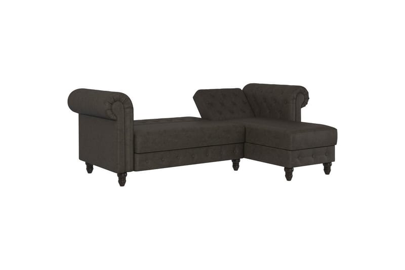 Sovesofa Felix 241x154x83 cm, Antrasitt, Mikrofiber/Tre/Metall - 241x154x83 cm, Antrasitt, Mikrofiber/Tre/Metall - Møbler - Sofaer - Sovesofaer - Sovesofa divan