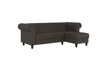 Sovesofa Felix 241x154x83 cm, Antrasitt, Mikrofiber/Tre/Metall