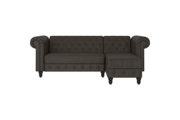 Sovesofa Felix 241x154x83 cm, Antrasitt, Mikrofiber/Tre/Metall - 241x154x83 cm, Antrasitt, Mikrofiber/Tre/Metall - Møbler - Sofaer - Sovesofaer - Sovesofa divan