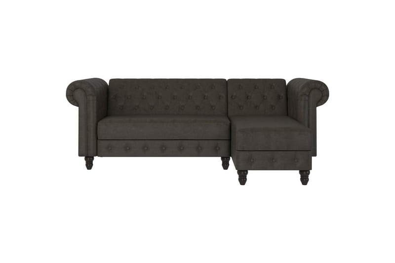 Sovesofa Felix 241x154x83 cm, Antrasitt, Mikrofiber/Tre/Metall - 241x154x83 cm, Antrasitt, Mikrofiber/Tre/Metall - Møbler - Sofaer - Sovesofaer - Sovesofa divan