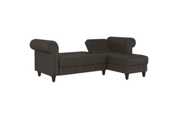 Sovesofa Felix 241x154x83 cm, Antrasitt, Mikrofiber/Tre/Metall - 241x154x83 cm, Antrasitt, Mikrofiber/Tre/Metall - Møbler - Sofaer - Sovesofaer - Sovesofa divan