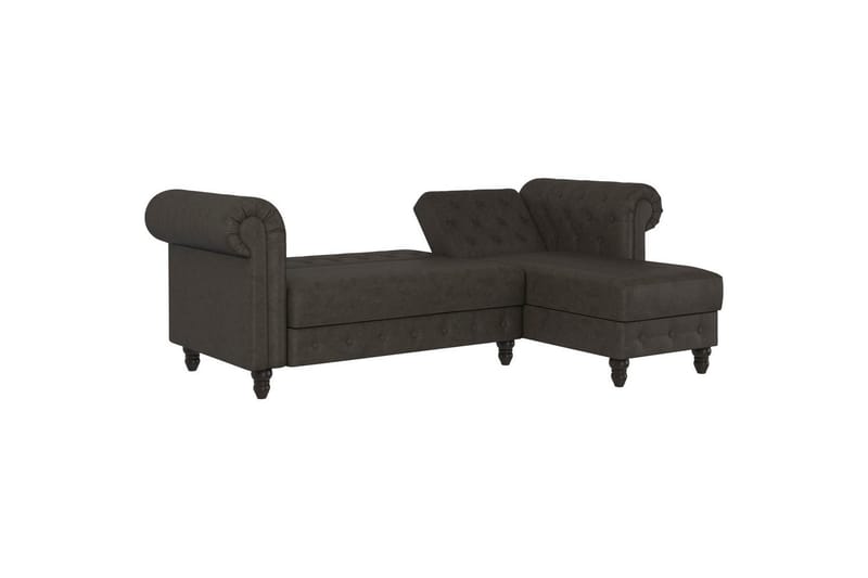 Sovesofa Felix 241x154x83 cm, Antrasitt, Mikrofiber/Tre/Metall - 241x154x83 cm, Antrasitt, Mikrofiber/Tre/Metall - Møbler - Sofaer - Sovesofaer - Sovesofa divan