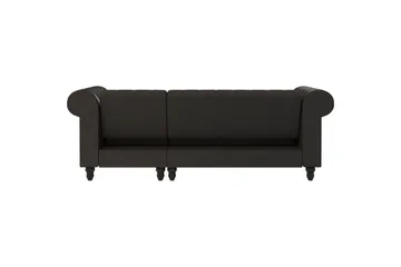 Sovesofa Felix 241x154x83 cm, Antrasitt, Mikrofiber/Tre/Metall - 241x154x83 cm, Antrasitt, Mikrofiber/Tre/Metall - Møbler - Sofaer - Sovesofaer - Sovesofa divan