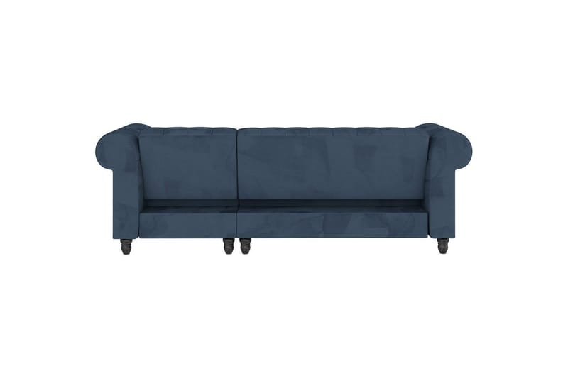 Sovesofa Felix 241x154x83 cm, Blå, Fløyel/Tre/Metall - 241x154x83 cm, Blå, Fløyel/Tre/Metall - Møbler - Sofaer - Sovesofaer - Sovesofa divan