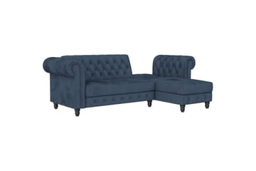 Sovesofa Felix 241x154x83 cm, Blå, Fløyel/Tre/Metall - 241x154x83 cm, Blå, Fløyel/Tre/Metall - Møbler - Sofaer - Sovesofaer - Sovesofa divan