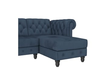 Sovesofa Felix 241x154x83 cm, Blå, Fløyel/Tre/Metall - 241x154x83 cm, Blå, Fløyel/Tre/Metall - Møbler - Sofaer - Sovesofaer - Sovesofa divan