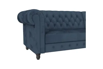 Sovesofa Felix 241x154x83 cm, Blå, Fløyel/Tre/Metall - 241x154x83 cm, Blå, Fløyel/Tre/Metall - Møbler - Sofaer - Sovesofaer - Sovesofa divan