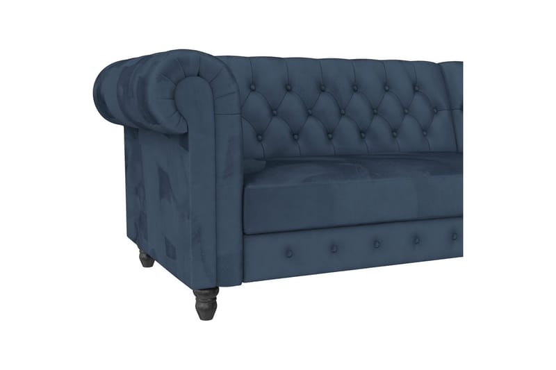 Sovesofa Felix 241x154x83 cm, Blå, Fløyel/Tre/Metall - 241x154x83 cm, Blå, Fløyel/Tre/Metall - Møbler - Sofaer - Sovesofaer - Sovesofa divan