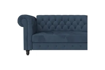 Sovesofa Felix 241x154x83 cm, Blå, Fløyel/Tre/Metall - 241x154x83 cm, Blå, Fløyel/Tre/Metall - Møbler - Sofaer - Sovesofaer - Sovesofa divan