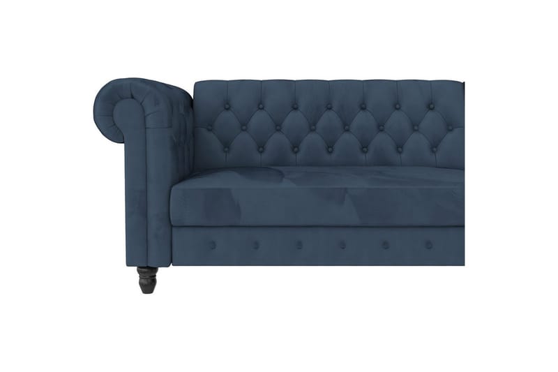Sovesofa Felix 241x154x83 cm, Blå, Fløyel/Tre/Metall - 241x154x83 cm, Blå, Fløyel/Tre/Metall - Møbler - Sofaer - Sovesofaer - Sovesofa divan