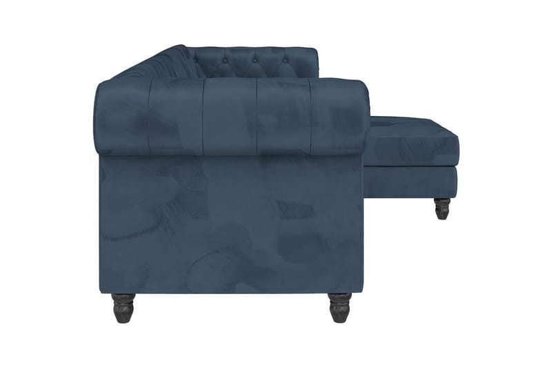 Sovesofa Felix 241x154x83 cm, Blå, Fløyel/Tre/Metall - 241x154x83 cm, Blå, Fløyel/Tre/Metall - Møbler - Sofaer - Sovesofaer - Sovesofa divan