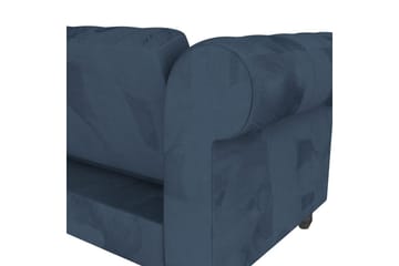 Sovesofa Felix 241x154x83 cm, Blå, Fløyel/Tre/Metall - 241x154x83 cm, Blå, Fløyel/Tre/Metall - Møbler - Sofaer - Sovesofaer - Sovesofa divan