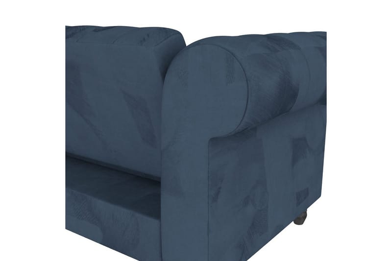 Sovesofa Felix 241x154x83 cm, Blå, Fløyel/Tre/Metall - 241x154x83 cm, Blå, Fløyel/Tre/Metall - Møbler - Sofaer - Sovesofaer - Sovesofa divan