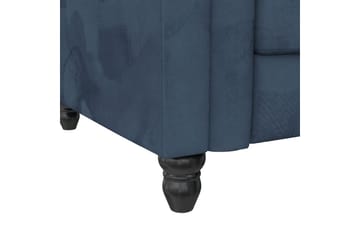 Sovesofa Felix 241x154x83 cm, Blå, Fløyel/Tre/Metall - 241x154x83 cm, Blå, Fløyel/Tre/Metall - Møbler - Sofaer - Sovesofaer - Sovesofa divan