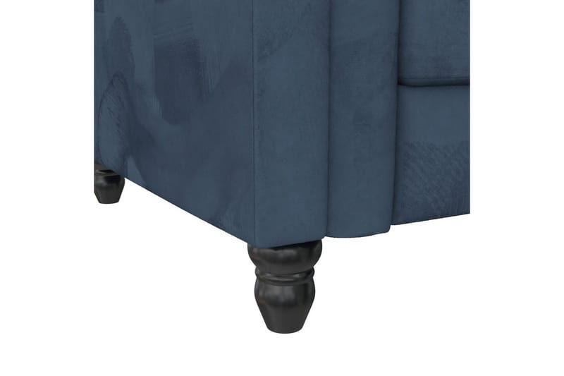 Sovesofa Felix 241x154x83 cm, Blå, Fløyel/Tre/Metall - 241x154x83 cm, Blå, Fløyel/Tre/Metall - Møbler - Sofaer - Sovesofaer - Sovesofa divan