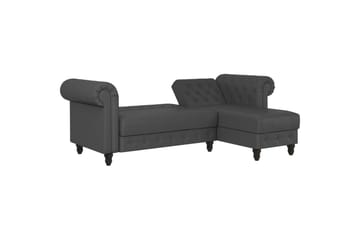 Sovesofa Felix 241x154x83 cm, Grå, PU/tre/metall - 241x154x83 cm, Grå, PU/tre/metall - Møbler - Sofaer - Sovesofaer - Sovesofa divan