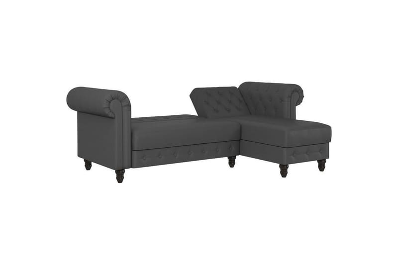 Sovesofa Felix 241x154x83 cm, Grå, PU/tre/metall - 241x154x83 cm, Grå, PU/tre/metall - Møbler - Sofaer - Sovesofaer - Sovesofa divan