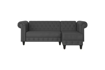 Sovesofa Felix 241x154x83 cm, Grå, PU/tre/metall - 241x154x83 cm, Grå, PU/tre/metall - Møbler - Sofaer - Sovesofaer - Sovesofa divan
