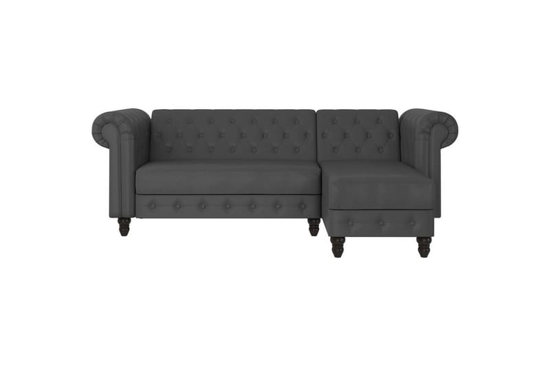Sovesofa Felix 241x154x83 cm, Grå, PU/tre/metall - 241x154x83 cm, Grå, PU/tre/metall - Møbler - Sofaer - Sovesofaer - Sovesofa divan