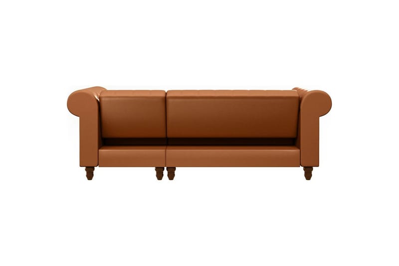 Sovesofa Felix 241x154x83 cm, Kognac, PU/tre/metall - 241x154x83 cm, Kognac, PU/tre/metall - Møbler - Sofaer - Sovesofaer - Sovesofa divan