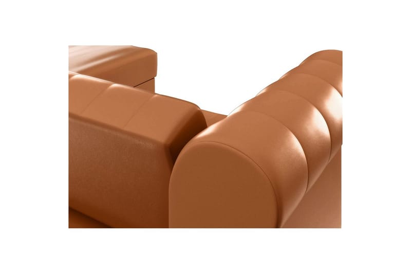 Sovesofa Felix 241x154x83 cm, Kognac, PU/tre/metall - 241x154x83 cm, Kognac, PU/tre/metall - Møbler - Sofaer - Sovesofaer - Sovesofa divan