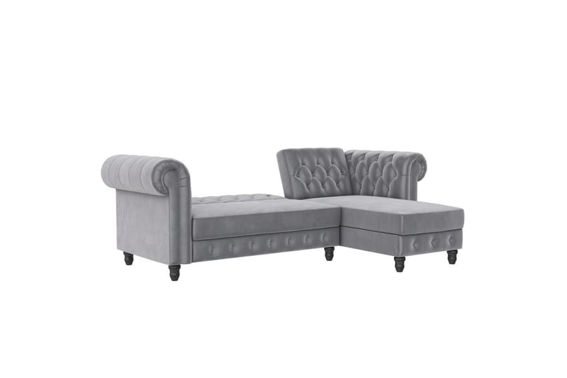 Sovesofa Felix 241x154x83 cm, Lys grå, Fløyel - 241x154x83 cm, Lys grå, Fløyel - Møbler - Sofaer - Sovesofaer - Sovesofa divan