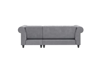 Sovesofa Felix 241x154x83 cm, Lys grå, Fløyel - 241x154x83 cm, Lys grå, Fløyel - Møbler - Sofaer - Sovesofaer - Sovesofa divan