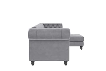 Sovesofa Felix 241x154x83 cm, Lys grå, Fløyel - 241x154x83 cm, Lys grå, Fløyel - Møbler - Sofaer - Sovesofaer - Sovesofa divan